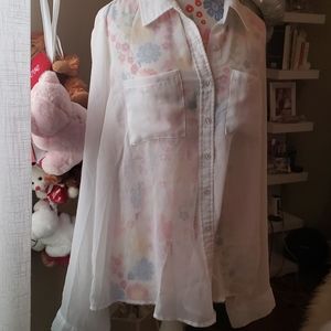 See thru long sleeve blouse